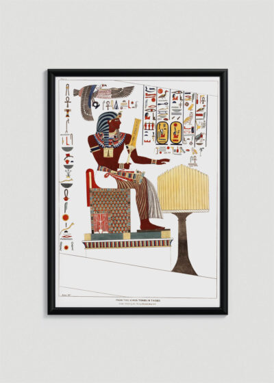 Plakat w drewnianej czarnej ramce: starożytny Egipt faraon Belzoni archeologia