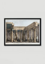 Plakat w drewnianej czarnej ramce: świątynia Philae Egipt Belzoni 1820 archeologia