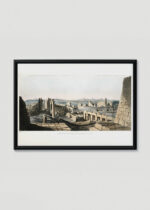 Plakat w drewnianej czarnej ramce: Karnak Egipt ruiny świątyni Belzoni 1820