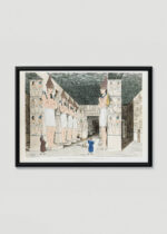 Plakat w drewnianej czarnej ramce: Świątynia egipska Belzoni odkrycia archeologiczne