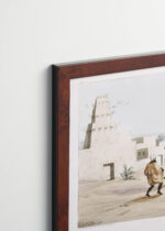 Plakat oprawiony w drewnianą brązową ramkę Vintage Italia: Arabski taniec Egipt Belzoni 1820 orientalny