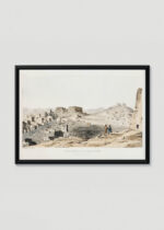 Plakat w drewnianej czarnej ramce: Miasto Bakkus Egipt Giovanni Battista Belzoni