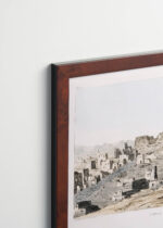 Plakat oprawiony w drewnianą brązową ramkę Vintage Italia: Miasto Bakkus Egipt Giovanni Battista Belzoni