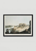 Plakat w drewnianej czarnej ramce: Ruiny świątyni Kom Ombo Egipt Belzoni 1820