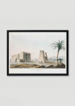 Plakat w drewnianej czarnej ramce: Świątynia w Dakka Nubia Belzoni 1820 vintage