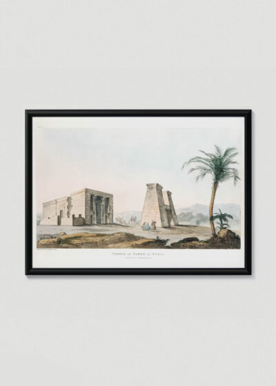 Plakat w drewnianej czarnej ramce: Świątynia w Dakka Nubia Belzoni 1820 vintage