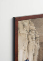 Plakat oprawiony w drewnianą brązową ramkę Vintage Italia: Abu Simbel David Roberts wnętrze świątyni Egipt