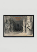 Plakat w drewnianej czarnej ramce: Abu Simbel świątynia Ramzesa II David Roberts