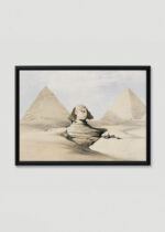 Plakat w drewnianej czarnej ramce: Sfinks i Piramidy w Gizie David Roberts Egipt