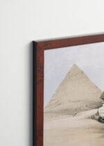 Plakat oprawiony w drewnianą brązową ramkę Vintage Italia: Sfinks i Piramidy w Gizie David Roberts Egipt