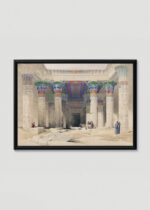 Plakat w drewnianej czarnej ramce: Świątynia Philae Egipt David Roberts litografia