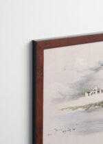 Plakat oprawiony w drewnianą brązową ramkę Vintage Italia: Egipt widok na Nil David Roberts antyczny