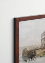 Plakat oprawiony w drewnianą brązową ramkę Vintage Italia: Świątynia Trajana w Philae David Roberts Egipt