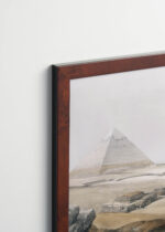 Plakat oprawiony w drewnianą brązową ramkę Vintage Italia: Piramidy w Gizie David Roberts Egipt