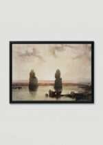 Plakat w drewnianej czarnej ramce: Kolosy Memnona David Roberts Egipt antyczny