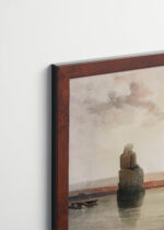 Plakat oprawiony w drewnianą brązową ramkę Vintage Italia: Kolosy Memnona David Roberts Egipt antyczny