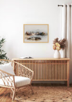 Aranżacja wnętrza, na ścianie wisi plakat w ramce: Świątynia Philae Egipt David Roberts orientalizm