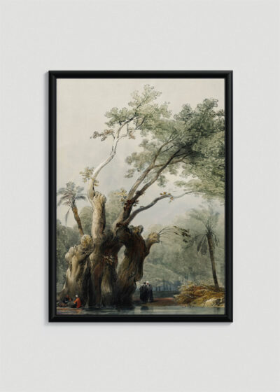 Plakat oprawiony w drewnianą brązową ramkę Vintage Italia: Egipt i Nubia David Roberts orientalne drzewo
