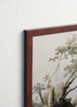 Aranżacja wnętrza, na ścianie wisi plakat w ramce: Egipt i Nubia David Roberts orientalne drzewo