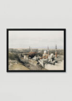 Plakat w drewnianej czarnej ramce: Kair David Roberts orientalne meczety Egipt