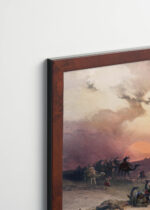 Plakat oprawiony w drewnianą brązową ramkę Vintage Italia: Sfinks i piramidy David Roberts Egipt 1846