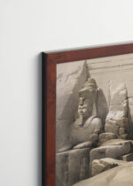 Plakat oprawiony w drewnianą brązową ramkę Vintage Italia: Abu Simbel David Roberts Egipt świątynia Ramzes II