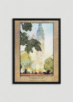 Plakat w drewnianej czarnej ramce: Metropolitan Tower Nowy Jork vintage Elmer