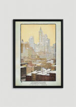 Plakat w drewnianej czarnej ramce: Singer Building Nowy Jork Robinson Elmer