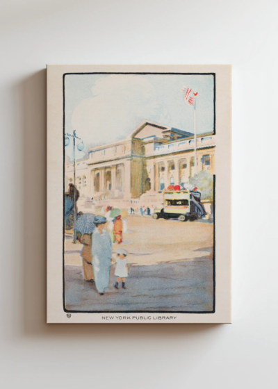 Nowojorska Biblioteka Publiczna vintage retro obraz na płótnie