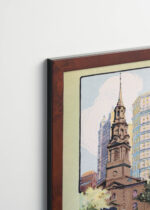 Plakat oprawiony w drewnianą brązową ramkę Vintage Italia: St. Paul's Chapel Nowy Jork Rachael Robinson Elmer