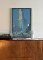 Woolworth Building nocą Nowy Jork art deco vintage obraz na płótnie