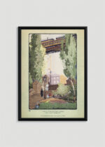 Plakat w drewnianej czarnej ramce: kolej nadziemna na 110th Street Nowy Jork Rachael Robinson Elmer