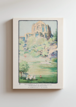 Katedra św. Jana z Morningside Park Nowy Jork vintage obraz na płótnie