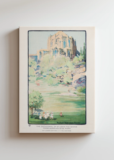 Katedra św. Jana z Morningside Park Nowy Jork vintage obraz na płótnie