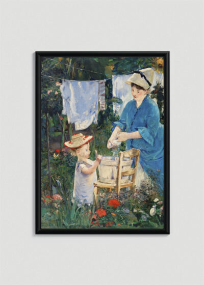 Plakat w drewnianej czarnej ramce: Édouard Manet pranie impresjonizm XIX wiek reprint