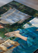 Zbliżenie na detale plakatu: Édouard Manet pranie impresjonizm XIX wiek reprint