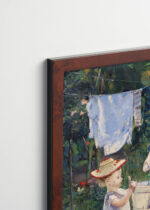 Plakat oprawiony w drewnianą brązową ramkę Vintage Italia: Édouard Manet pranie impresjonizm XIX wiek reprint