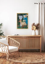 Aranżacja wnętrza, na ścianie wisi plakat w ramce: Édouard Manet pranie impresjonizm XIX wiek reprint