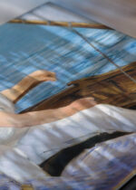 Zbliżenie na detale plakatu: Łódka Édouard Manet impresjonizm reprodukcja