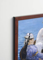 Plakat oprawiony w drewnianą brązową ramkę Vintage Italia: Łódka Édouard Manet impresjonizm reprodukcja