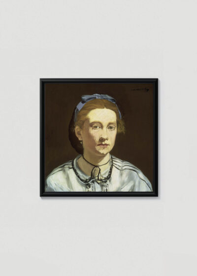 Plakat w drewnianej czarnej ramce: portret kobiety Édouard Manet reprodukcja XIX wiek