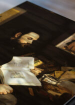 Zbliżenie na detale plakatu: Portret Émile Zoli Édouard Manet 1868 reprodukcja