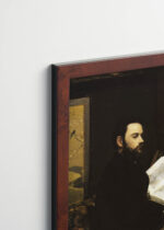 Plakat oprawiony w drewnianą brązową ramkę Vintage Italia: Portret Émile Zoli Édouard Manet 1868 reprodukcja