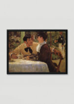 Plakat w drewnianej czarnej ramce: Édouard Manet Chez le Père Lathuille