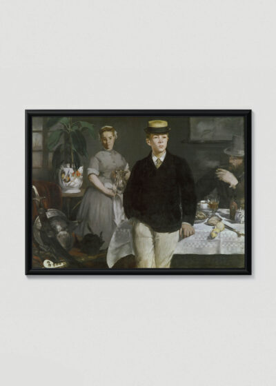 Plakat w drewnianej czarnej ramce: Luncheon w pracowni Édouard Manet 1868 reprint