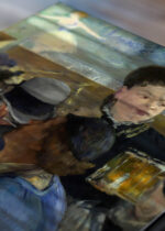 Zbliżenie na detale plakatu: Manet Corner of a Café-Concert paryska kawiarnia