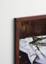 Plakat oprawiony w drewnianą brązową ramkę Vintage Italia: Martwa natura z łososiem Édouard Manet reprodukcja