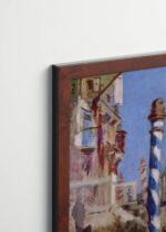 Plakat oprawiony w drewnianą brązową ramkę Vintage Italia: Wenecja kanał Édouard Manet reprodukcja klasyczna