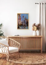 Aranżacja wnętrza, na ścianie wisi plakat w ramce: Wenecja kanał Édouard Manet reprodukcja klasyczna