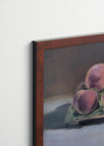 Plakat oprawiony w drewnianą brązową ramkę Vintage Italia: brzoskwinie Édouard Manet martwa natura vintage